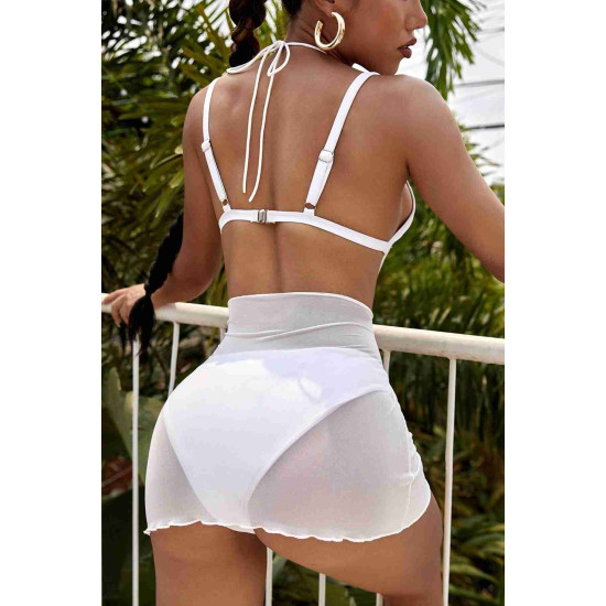 lal fashion Askılı Yumuşacık Tül Pareo Plaj Elbisesi Kimono Kaftan Beyaz