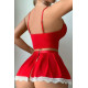 Lal Fashion Kırmızı Fransız Model Hizmetçi Kostüm 17038 Lal Fashion Kırmızı Fransız Model Hizmetçi Kostüm 17038