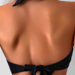 lal fashion Arkadan Bağlamalı Bikini Üstü (Çıkartılabilir Kaplı) Siyah
