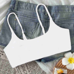 lal fashion Ayarlanabilir Askılı Şık Tasarım Bikini Üstü Beyaz