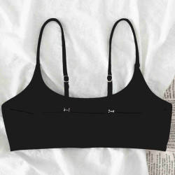 lal fashion Ayarlanabilir Askılı Şık Tasarım Bikini Üstü Siyah