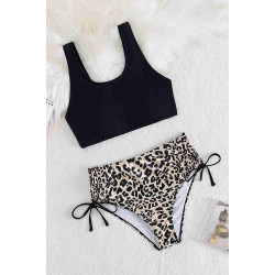 lal fashion Bikini Tankini Üstü Siyah