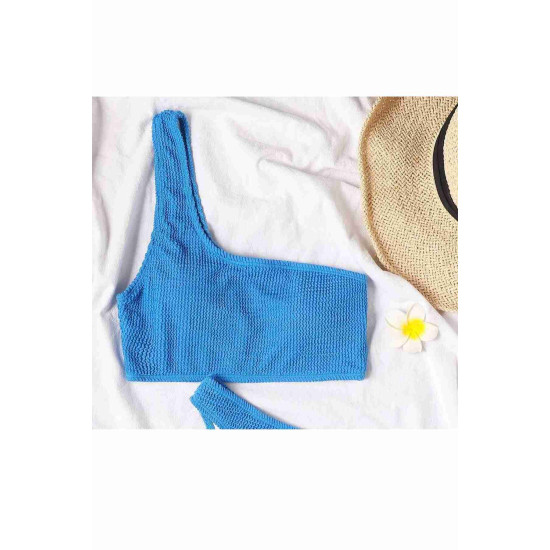 lal fashion Özel Fitilli Kumaş Bikini Üstü Mavi lal fashion Özel Fitilli Kumaş Bikini Üstü Mavi