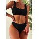 lal fashion Özel Fitilli Kumaş Tankini Bikini Üstü Siyah lal fashion Özel Fitilli Kumaş Tankini Bikini Üstü Siyah