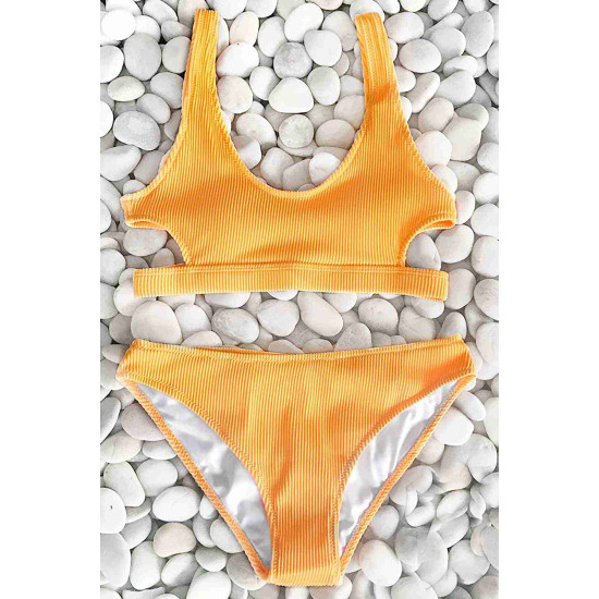 lal fashion Özel Kumaş Bikini Üstü Sarı