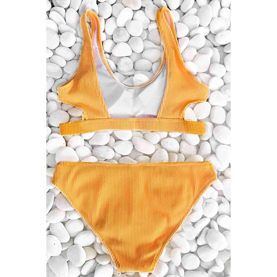 lal fashion Özel Kumaş Bikini Üstü Sarı