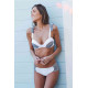 lal fashion Özel Tasarım Desenli Bikini Takım Beyaz