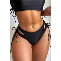 lal fashion Özel Tasarım Yandan Bağlamalı Bikini Altı Siyah
