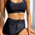 lal fashion Tankini Bikini Üstü Siyah