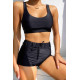 lal fashion Tankini Bikini Üstü Siyah