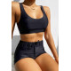 lal fashion Tankini Bikini Üstü Siyah