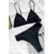 lal fashion Üçgen Kesim Siyah Bikini Üstü Siyah