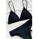 lal fashion Üçgen Kesim Siyah Bikini Üstü Siyah