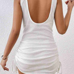 lal fashion Yandan Büzgülü Likralı Plaj Elbisesi Pareo Cover Up Kimono Beyaz lal fashion Yandan Büzgülü Likralı Plaj Elbisesi Pareo Cover Up Kimono Beyaz