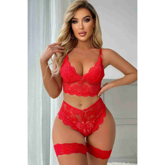 lal fashion Bacak Aksesuarlı Sütyen Külot Takım Kırmızı lal fashion Bacak Aksesuarlı Sütyen Külot Takım Kırmızı