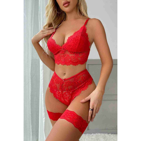 lal fashion Bacak Aksesuarlı Sütyen Külot Takım Kırmızı lal fashion Bacak Aksesuarlı Sütyen Külot Takım Kırmızı
