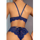 lal fashion Bacak Aksesuarlı Sütyen Külot Takım Lacivert