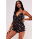lal fashion Kalp Baskılı Tulum Gecelik Siyah lal fashion Kalp Baskılı Tulum Gecelik Siyah
