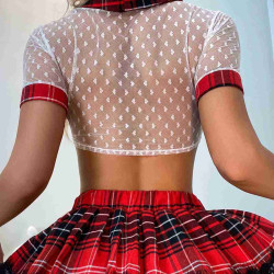 lal fashion Kalpli Ekose Etekli Büstiyerli Fantazi Kostüm Çok Renkli