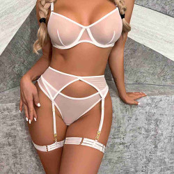 lal fashion Tül Sütyen Külot Takım Jartiyerli Boğaz Ve Bacak Aksesuarlı Beyaz lal fashion Tül Sütyen Külot Takım Jartiyerli Boğaz Ve Bacak Aksesuarlı Beyaz