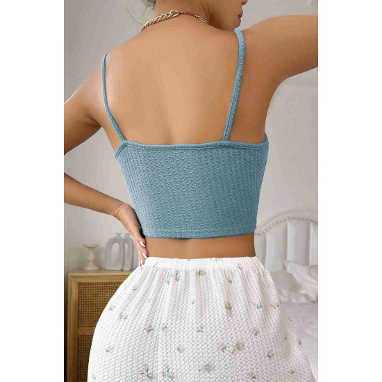 lal fashion Askılı Şortlu Pijama Takımı Çok Renkli