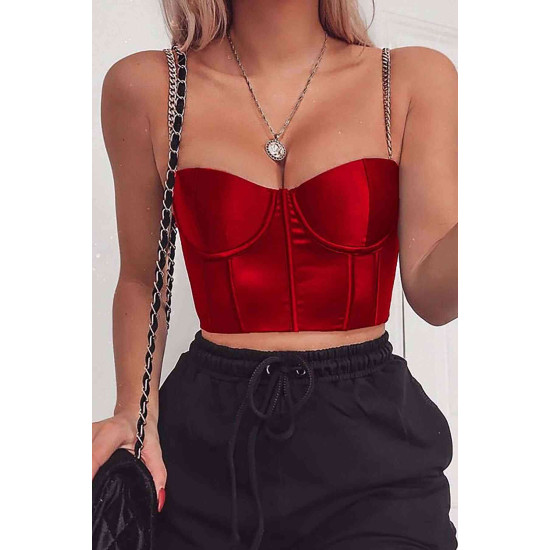 lal fashion Büstiyer Kırmızı