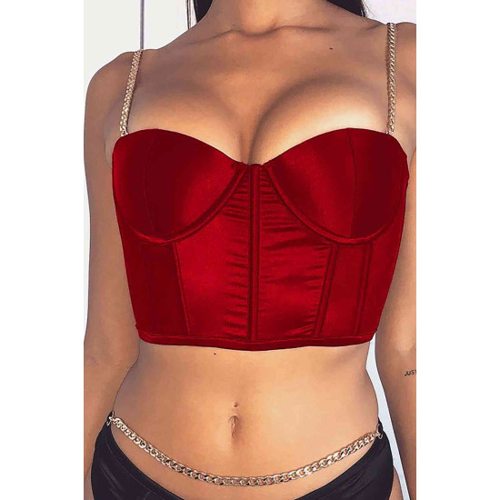 lal fashion Büstiyer Kırmızı