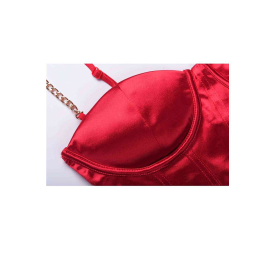 lal fashion Büstiyer Kırmızı