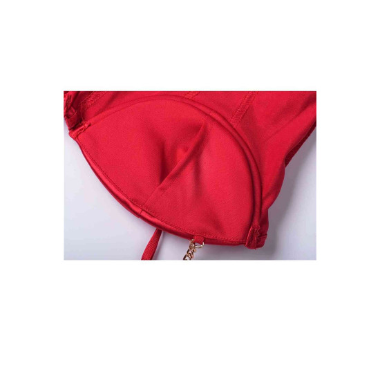 lal fashion Büstiyer Kırmızı